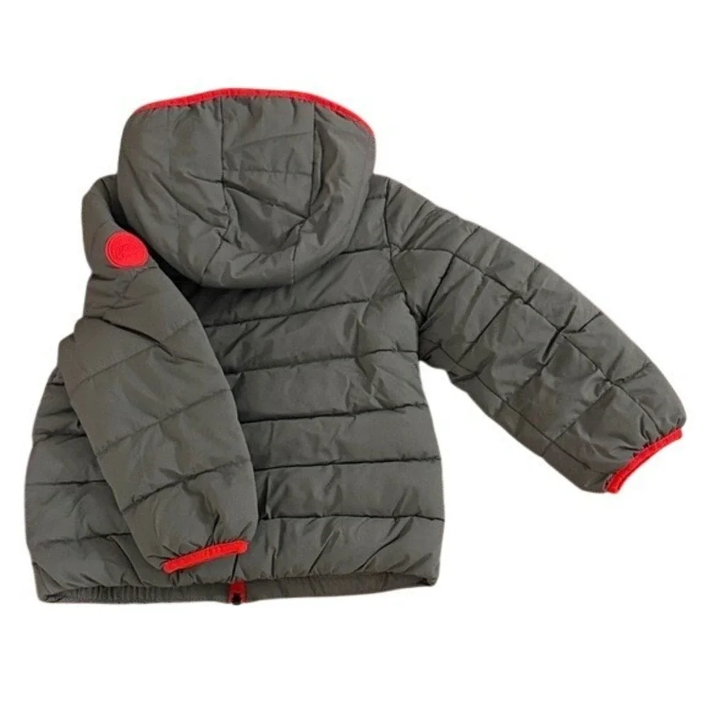 Gerry‎ Kids Lined Bubble Jacket Grey Iron Red Puffer Coat 4T 1614511